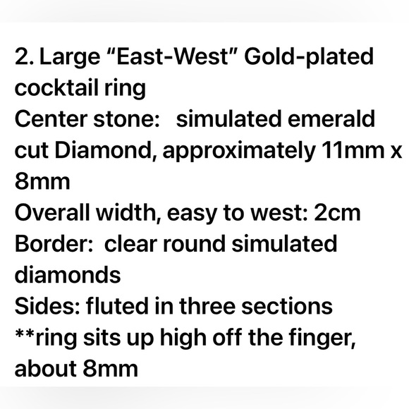 Brent Neale look-alike Flush Mount East-West Gold Plated Ring - Picture 14 of 16